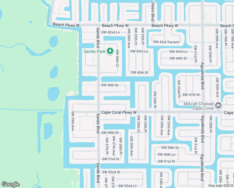 map of restaurants, bars, coffee shops, grocery stores, and more near 2626 Southwest 46th Terrace in Cape Coral