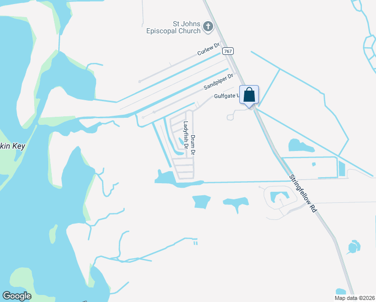 map of restaurants, bars, coffee shops, grocery stores, and more near 7151 Drum Drive in Saint James City