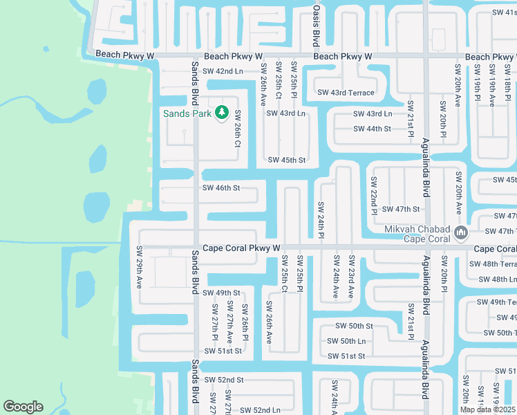 map of restaurants, bars, coffee shops, grocery stores, and more near 2608 Southwest 46th Terrace in Cape Coral