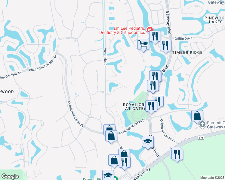 map of restaurants, bars, coffee shops, grocery stores, and more near 12191 Summergate Circle in Fort Myers