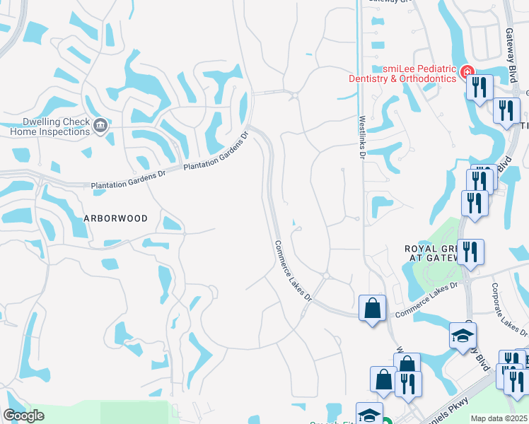 map of restaurants, bars, coffee shops, grocery stores, and more near Sussex Street in Fort Myers