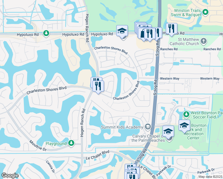 map of restaurants, bars, coffee shops, grocery stores, and more near 7328 Ashley Shores Circle in Lake Worth