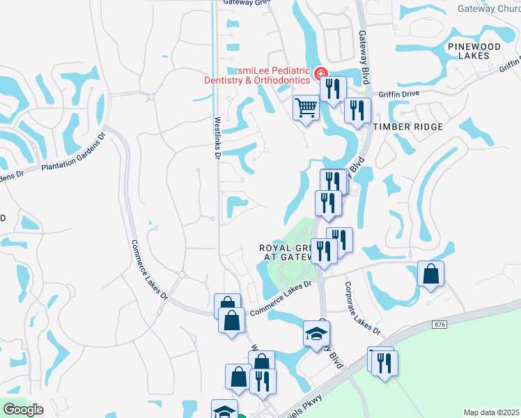 map of restaurants, bars, coffee shops, grocery stores, and more near 12060 Summergate Circle in Fort Myers