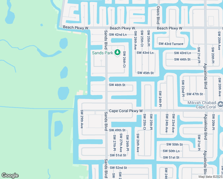 map of restaurants, bars, coffee shops, grocery stores, and more near 2710 Southwest 46th Terrace in Cape Coral