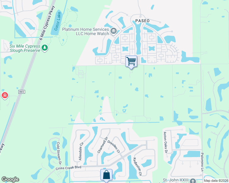 map of restaurants, bars, coffee shops, grocery stores, and more near 12191 Flintlock Lane in Fort Myers