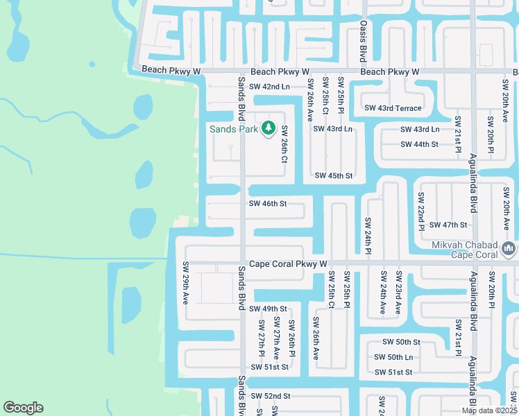 map of restaurants, bars, coffee shops, grocery stores, and more near 2714 Southwest 46th Street in Cape Coral