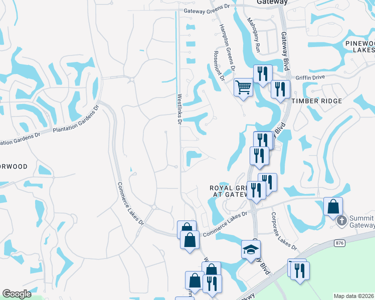 map of restaurants, bars, coffee shops, grocery stores, and more near 12101 Santaluz Drive in Fort Myers