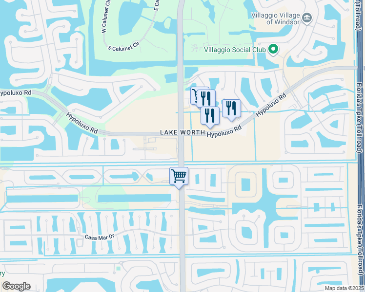 map of restaurants, bars, coffee shops, grocery stores, and more near in Palm Beach County
