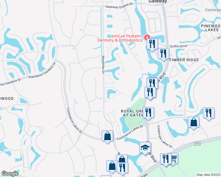 map of restaurants, bars, coffee shops, grocery stores, and more near 12101 Santaluz Drive in Fort Myers