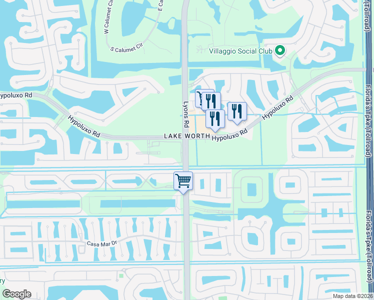 map of restaurants, bars, coffee shops, grocery stores, and more near in Palm Beach County