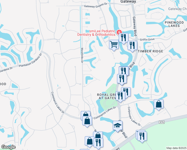 map of restaurants, bars, coffee shops, grocery stores, and more near 12130 Summergate Circle in Fort Myers