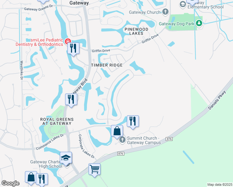 map of restaurants, bars, coffee shops, grocery stores, and more near 12111 Country Day Circle in Fort Myers