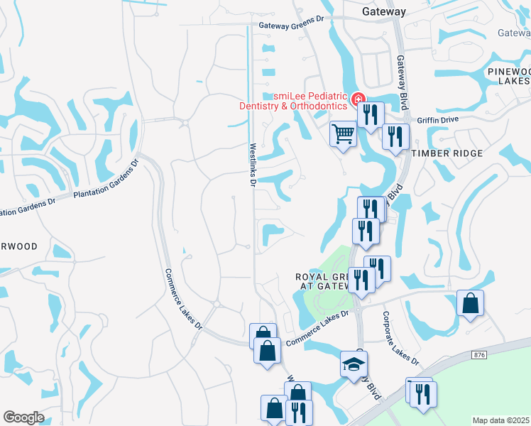 map of restaurants, bars, coffee shops, grocery stores, and more near 12101 Santaluz Drive in Fort Myers