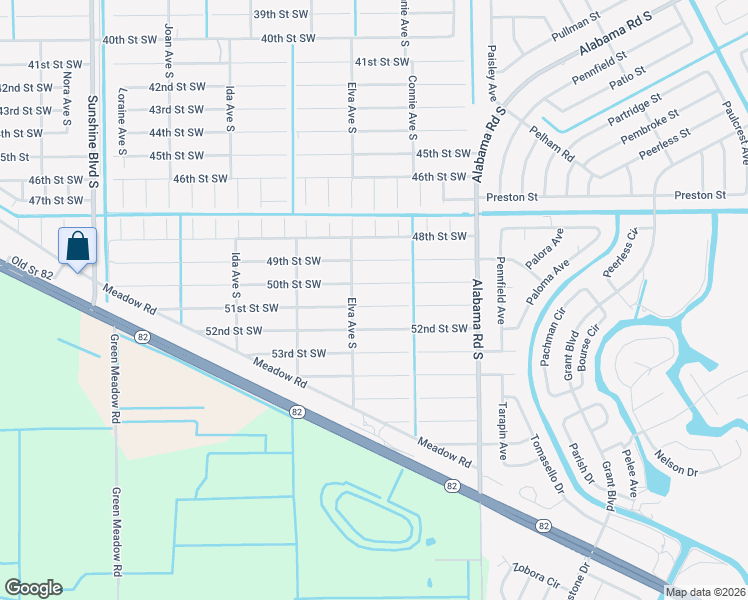 map of restaurants, bars, coffee shops, grocery stores, and more near 2611 51st Street Southwest in Lehigh Acres