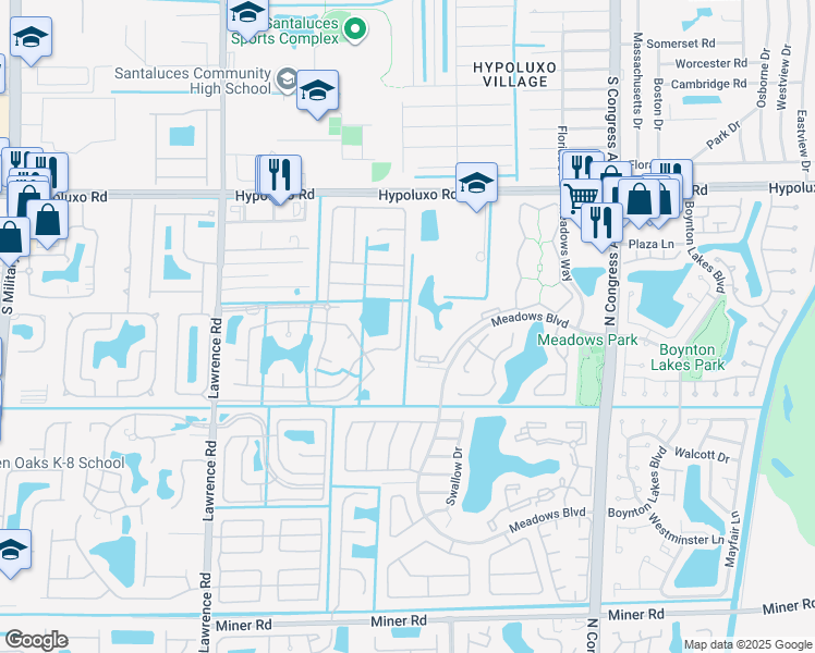 map of restaurants, bars, coffee shops, grocery stores, and more near 7189 Chesapeake Circle in Boynton Beach