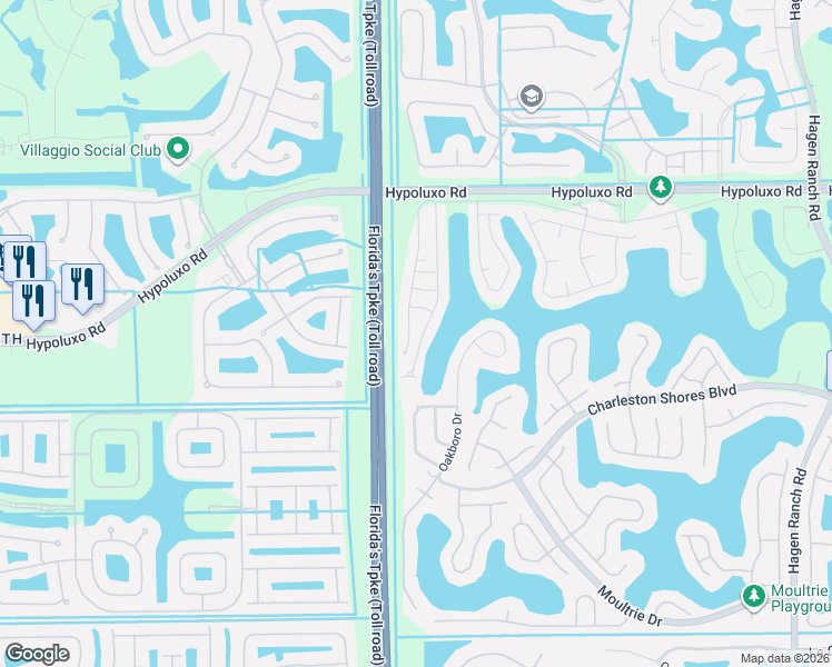 map of restaurants, bars, coffee shops, grocery stores, and more near 7594 Edisto Drive in Lake Worth