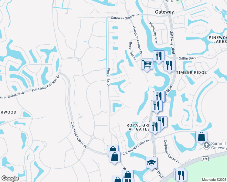 map of restaurants, bars, coffee shops, grocery stores, and more near 12030 Santaluz Drive in Fort Myers