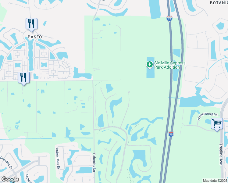 map of restaurants, bars, coffee shops, grocery stores, and more near 12420 Vittoria Way in Fort Myers