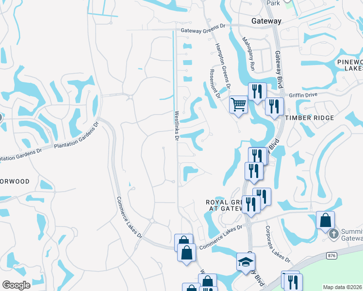 map of restaurants, bars, coffee shops, grocery stores, and more near 12030 Santaluz Drive in Fort Myers