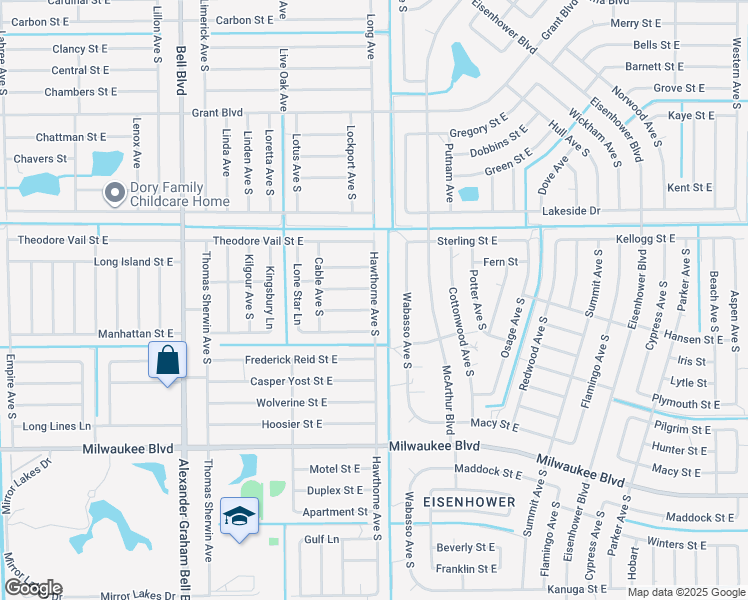 map of restaurants, bars, coffee shops, grocery stores, and more near 858 William Denver Street in Lehigh Acres
