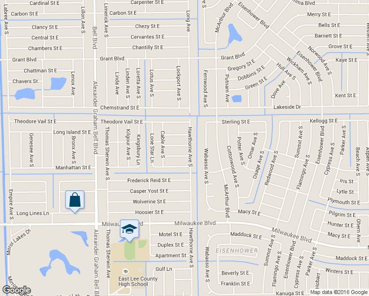 map of restaurants, bars, coffee shops, grocery stores, and more near 858 William Denver Street in Lehigh Acres