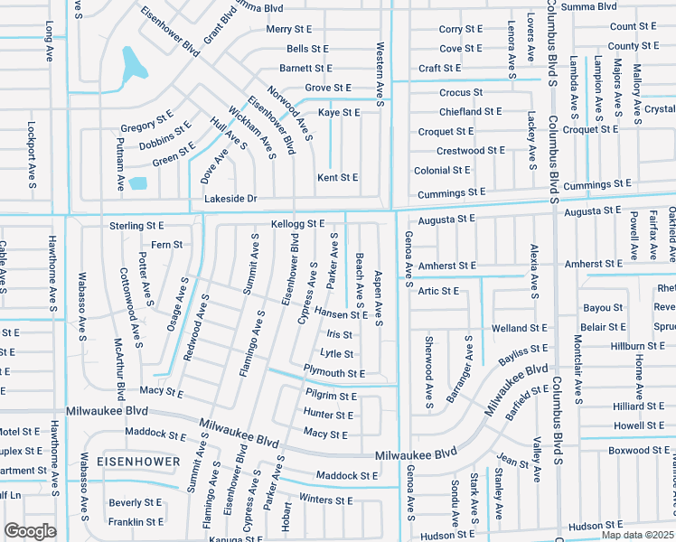 map of restaurants, bars, coffee shops, grocery stores, and more near 519 Parker Avenue South in Lehigh Acres