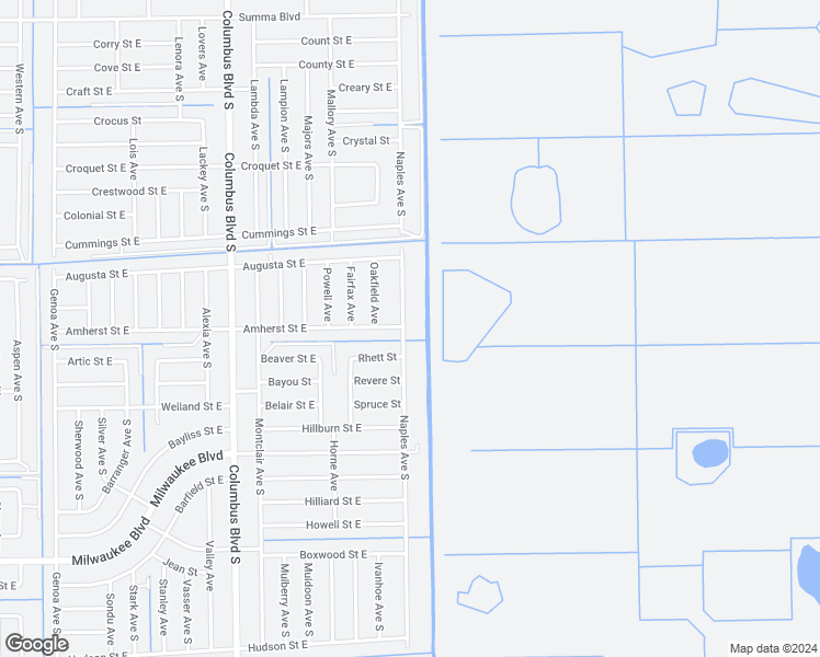 map of restaurants, bars, coffee shops, grocery stores, and more near 541 Naples Avenue South in Lehigh Acres