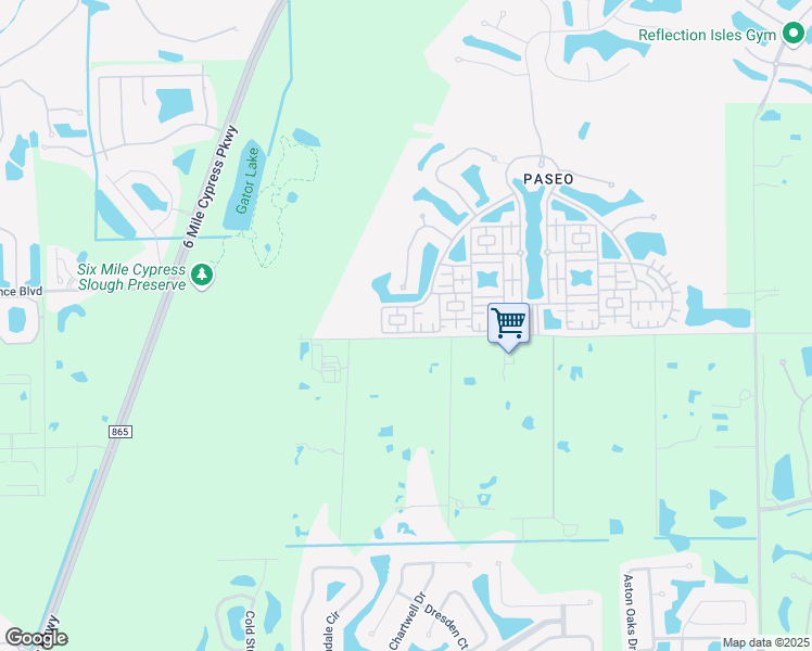 map of restaurants, bars, coffee shops, grocery stores, and more near 8091 Bibiana Way in Fort Myers