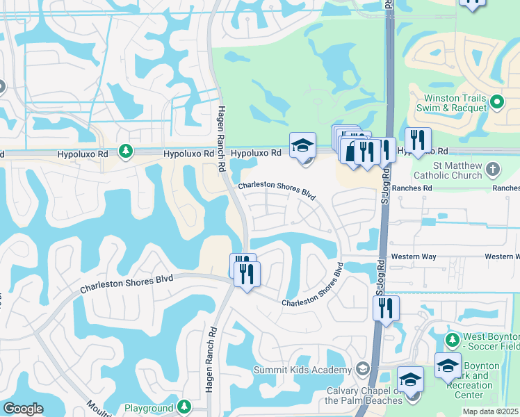 map of restaurants, bars, coffee shops, grocery stores, and more near 6870 Sugarloaf Key Street in Lake Worth