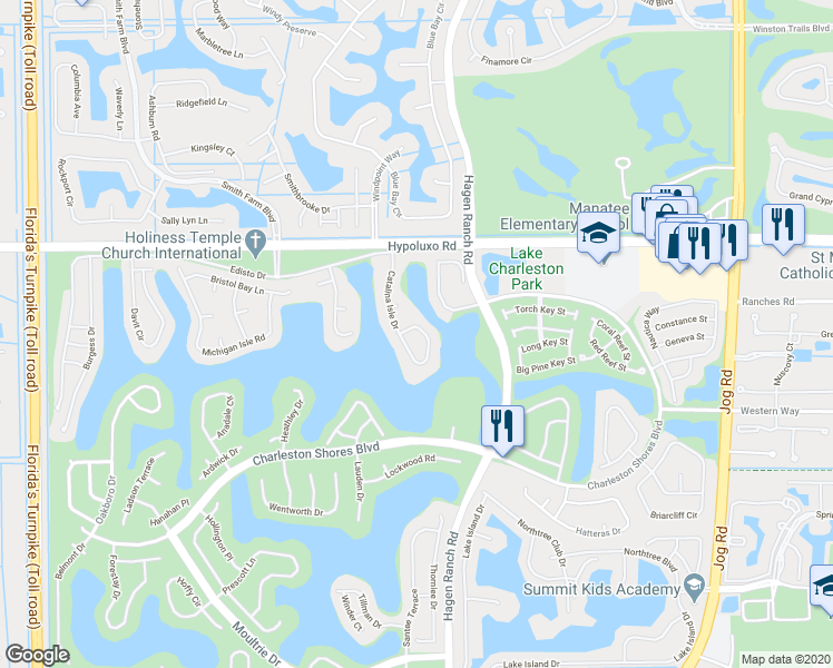 map of restaurants, bars, coffee shops, grocery stores, and more near 7314 Catalina Isle Drive in Lake Worth