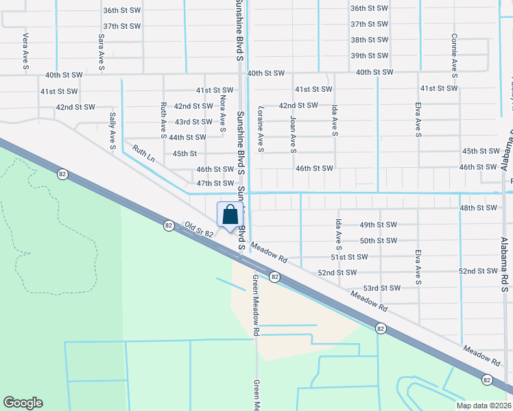 map of restaurants, bars, coffee shops, grocery stores, and more near 4708 Sunshine Boulevard South in Lehigh Acres