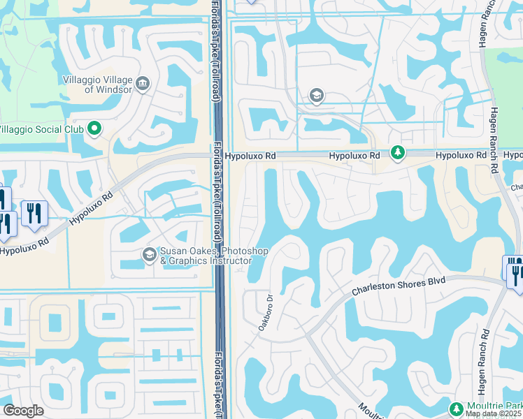 map of restaurants, bars, coffee shops, grocery stores, and more near 7158 Burgess Drive in Lake Worth