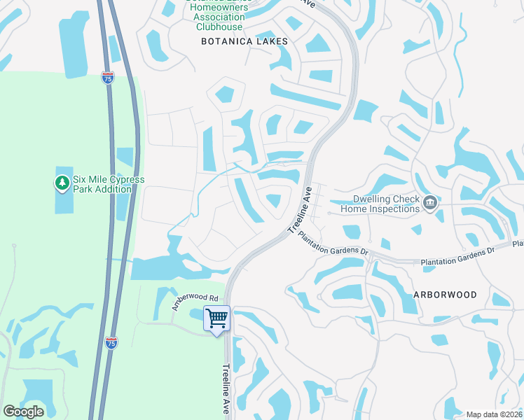 map of restaurants, bars, coffee shops, grocery stores, and more near 11876 Five Waters Circle in Fort Myers