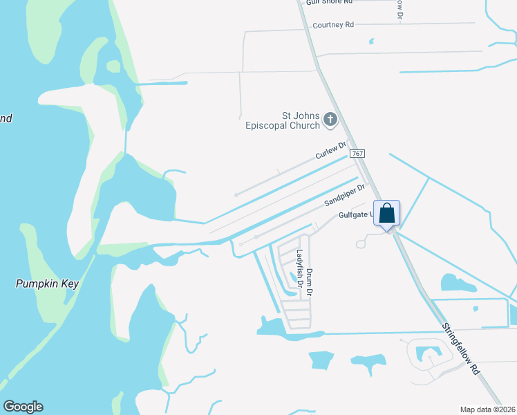 map of restaurants, bars, coffee shops, grocery stores, and more near 5082 Flamingo Drive in Saint James City