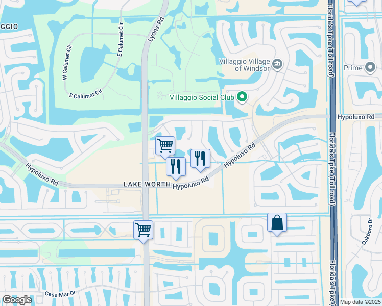 map of restaurants, bars, coffee shops, grocery stores, and more near 8851 Hypoluxo Road in Lake Worth