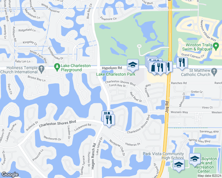 map of restaurants, bars, coffee shops, grocery stores, and more near 6893 Sugarloaf Key Street in Lake Worth
