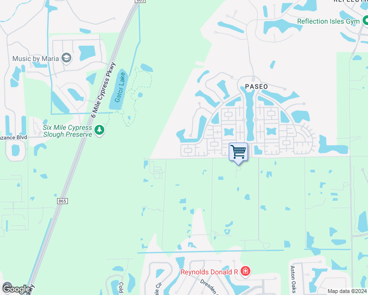 map of restaurants, bars, coffee shops, grocery stores, and more near 8091 Bibiana Way in Fort Myers