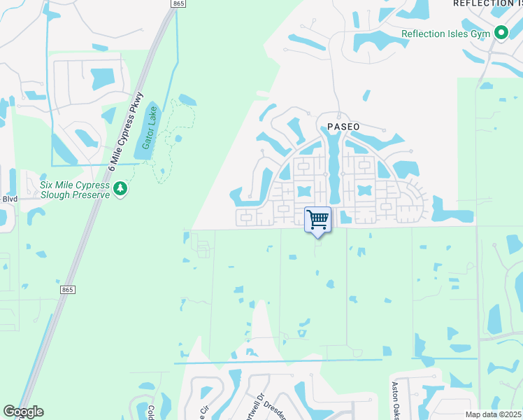 map of restaurants, bars, coffee shops, grocery stores, and more near Bibiana Way in Fort Myers