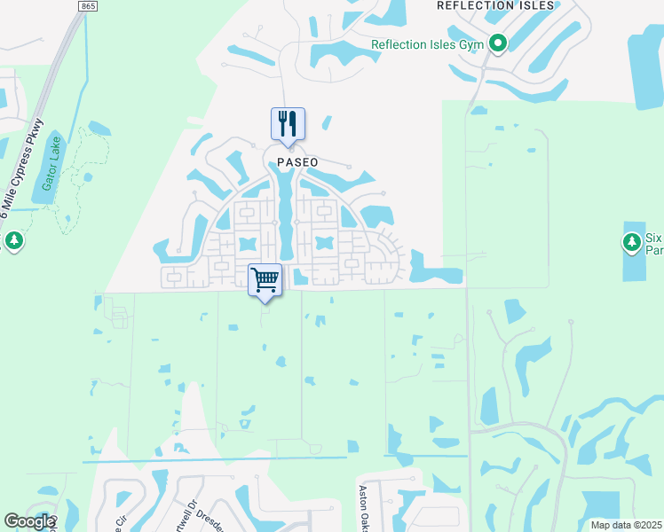 map of restaurants, bars, coffee shops, grocery stores, and more near 11973 Palba Way in Fort Myers