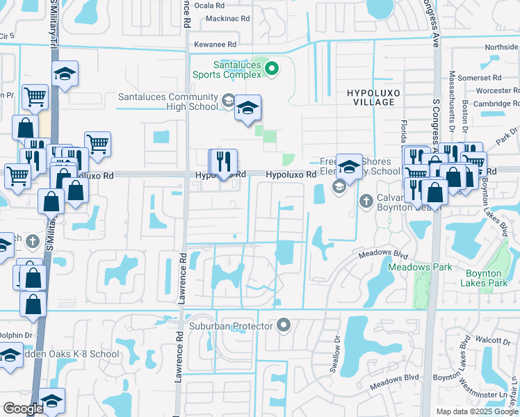 map of restaurants, bars, coffee shops, grocery stores, and more near 7072 Chesapeake Circle in Boynton Beach