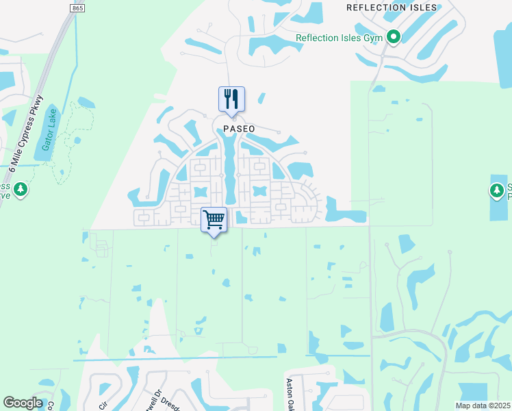 map of restaurants, bars, coffee shops, grocery stores, and more near 11973 Palba Way in Fort Myers