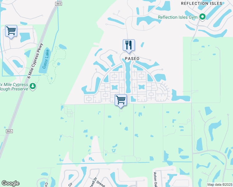 map of restaurants, bars, coffee shops, grocery stores, and more near 11947 Tulio Way in Fort Myers