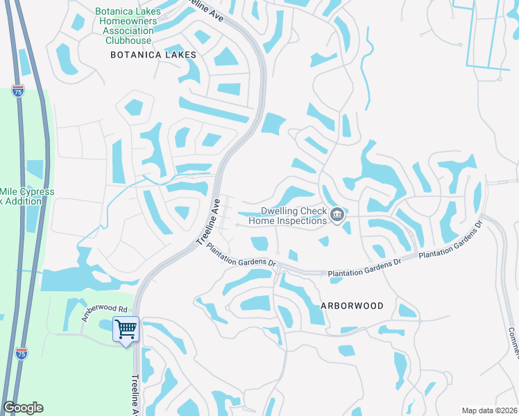 map of restaurants, bars, coffee shops, grocery stores, and more near 10844 Dennington Road in Fort Myers