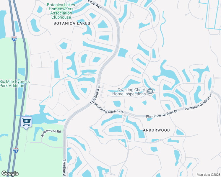 map of restaurants, bars, coffee shops, grocery stores, and more near 10802 Dennington Road in Fort Myers
