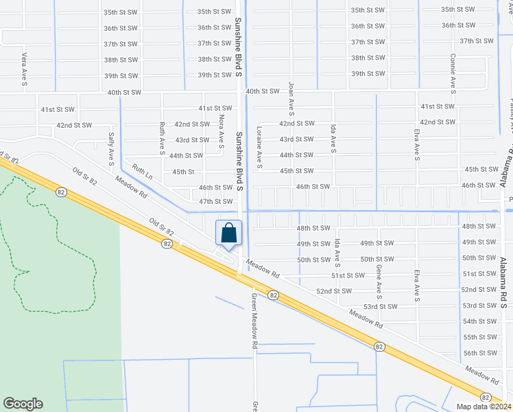 map of restaurants, bars, coffee shops, grocery stores, and more near 4608 Loraine Avenue South in Lehigh Acres