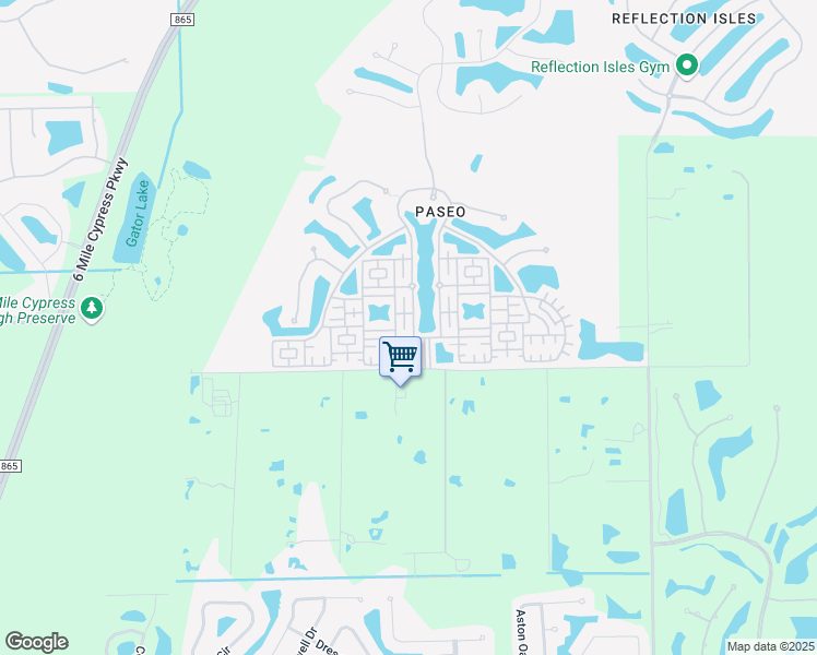map of restaurants, bars, coffee shops, grocery stores, and more near 11920 Paseo Grande Boulevard in Fort Myers