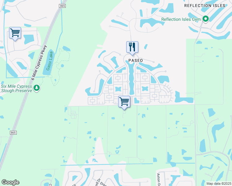 map of restaurants, bars, coffee shops, grocery stores, and more near 11866 Adoncia Way in Fort Myers