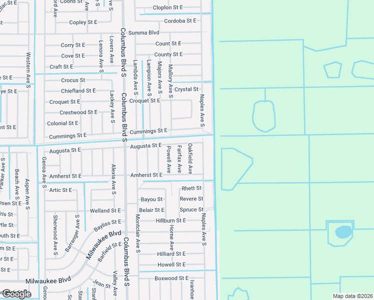map of restaurants, bars, coffee shops, grocery stores, and more near 1251 Augusta Street East in Lehigh Acres
