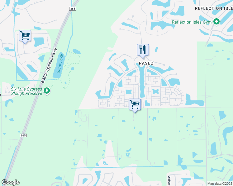 map of restaurants, bars, coffee shops, grocery stores, and more near 11874 Rocio Street in Fort Myers