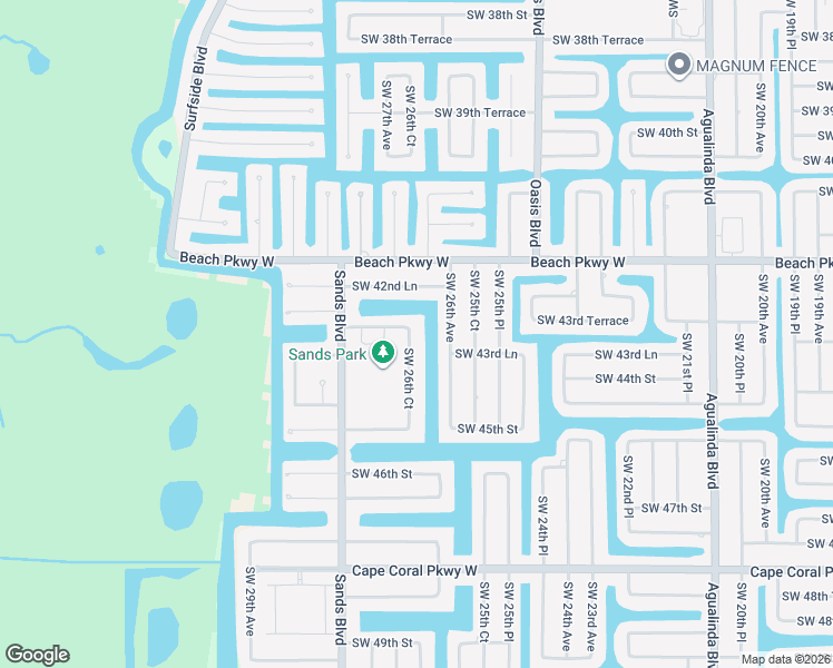 map of restaurants, bars, coffee shops, grocery stores, and more near 4315 Southwest 26th Court in Cape Coral